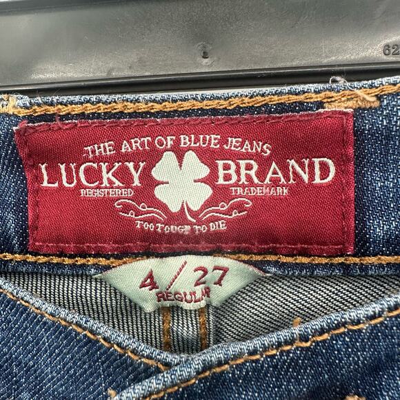 Lucky Brand Size 4 Jeans Blue Dark Wash Sofia Straight Leg Fitted Mid Rise - Picture 4 of 5